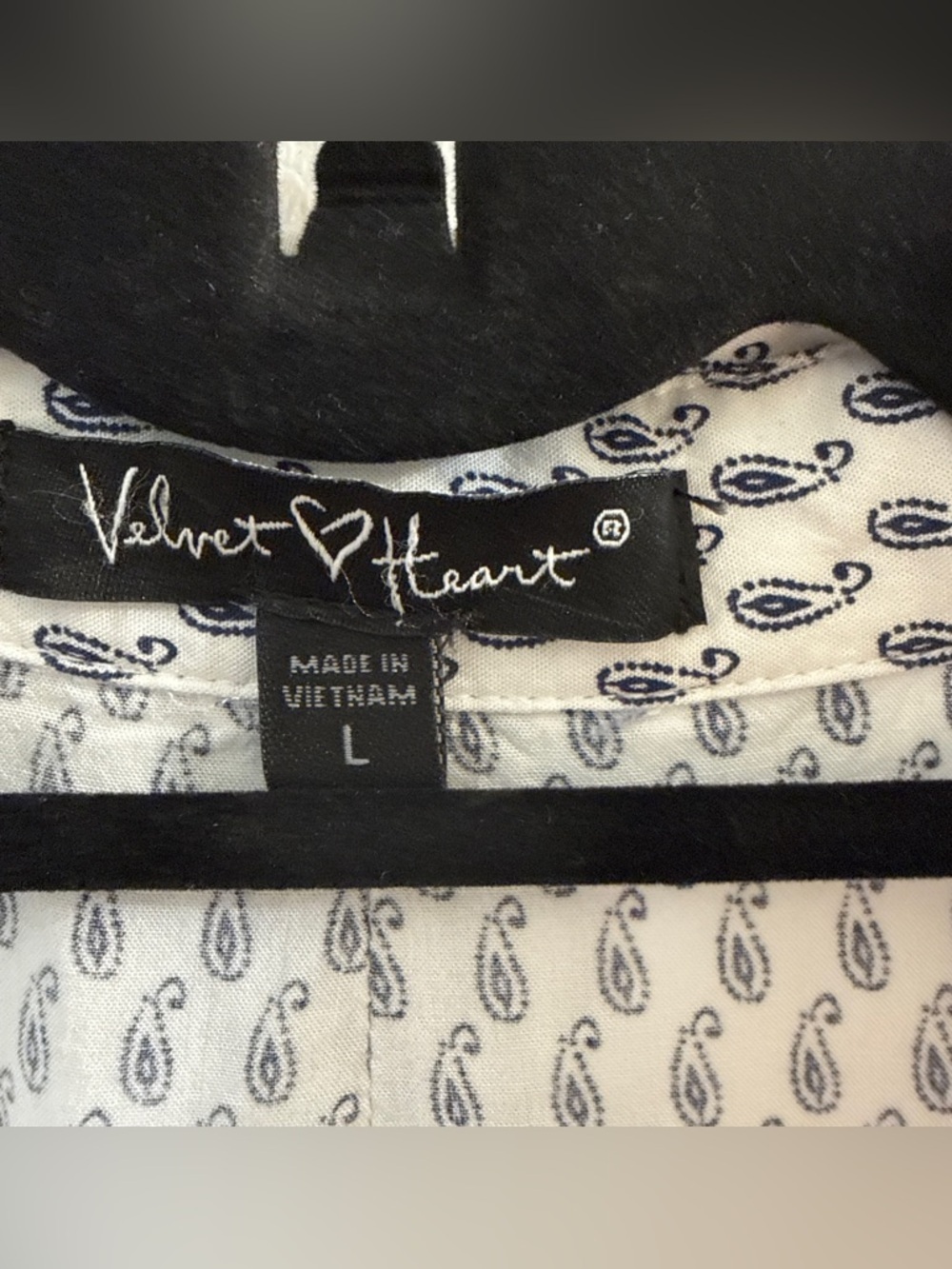 Velvet Heart White Blouse with Navy Paisley Detail - Picture 2 of 8